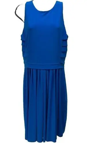 Ralph Lauren Lauren  Blue Tank Dress Pleated Flowy Size 10 Banded Waist