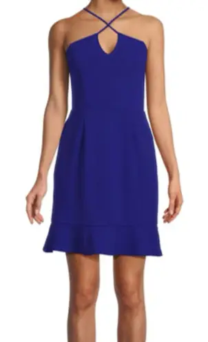Julia Jordan Royal Blue Halter Mini Dress - Size 12 NWT