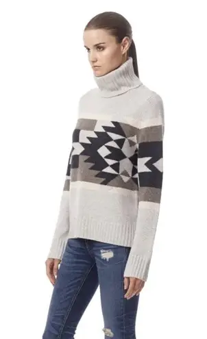 360 Cashmere  Willa 100% Cashmere Turtleneck Sweater Southwestern Aztec