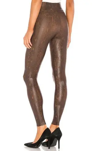 Spanx  Faux Leather Snakeskin Legging Brown Snakeskin Womens Size XS