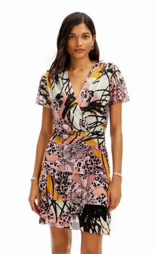 Desigual M. Christian Lacroix Orchid Mesh Mini Dress