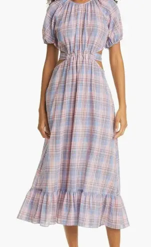 Likely Likeyly Payson Side Cutout Plaid Midi Dress
