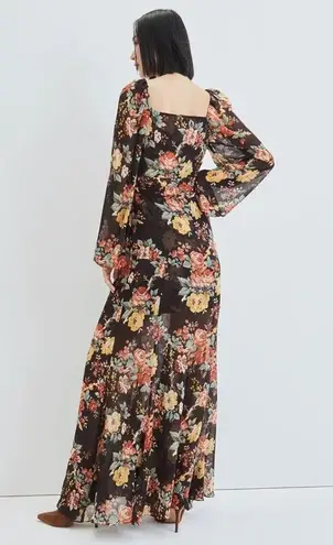 Veronica Beard NWT Avani Silk long sleeve Floral Maxi Dress in Oxblood sz 0