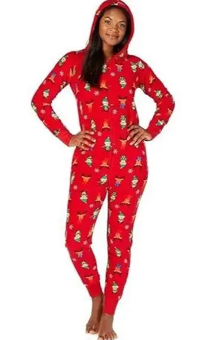 Macy's  Family PJs Christmas Footless Hoodie Pajama Onesie Reindeer Elves S