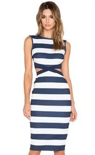 Bec & Bridge Mind Warp Dress in Navy Stripe