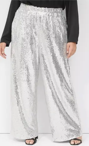 Lane Bryant Lane‎ Bryant Pull-On Sequin Wide Leg Pants Sparkly Holiday Festive plus size 18 thumbnail 1