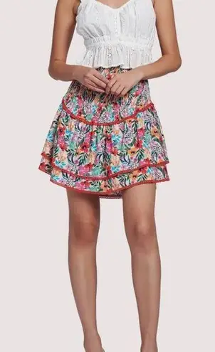 Lost + Wander - Floral Tiered Mini Skirt medium -New!!!