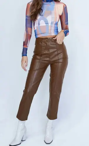 Princess Polly DUSTY PANTS BROWN size 8 nwot