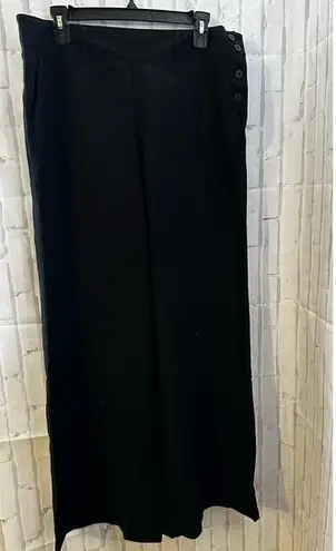 Ralph Lauren  Black Wide Leg Linen Tencel Pants w/pockets Sz 12