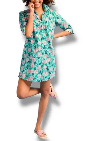 MiracleSuit Talbots pineapple party beach shirt dress coverup