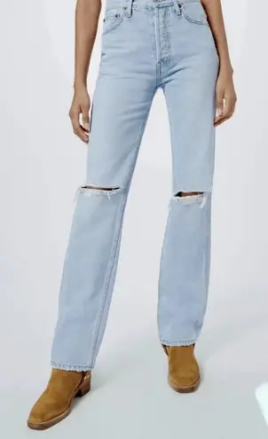 RE/DONE NWT ‘90s High Rise Loose Fit Jeans Bleach Destroy Women's Size 29 - Image 1