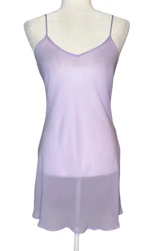 Mary Green L Lilac Lavender Sheer Slip Dress Nightgown Lingerie Dainty Nightie Purple Size L
