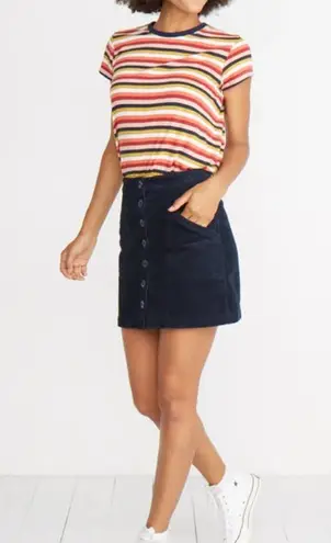 Marine layer  Maxine Corduroy Mini Skirt Navy Blue Women's Size 4 Button Front