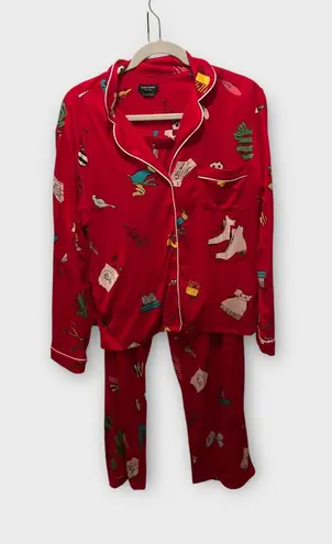 Kate Spade New York Women's Pajama Set, Red Novelty Print, Size M, Sleepwear Size M