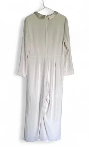 Rixo Bridal White Emilia Wide Leg Silk Jumpsuit Size Large
