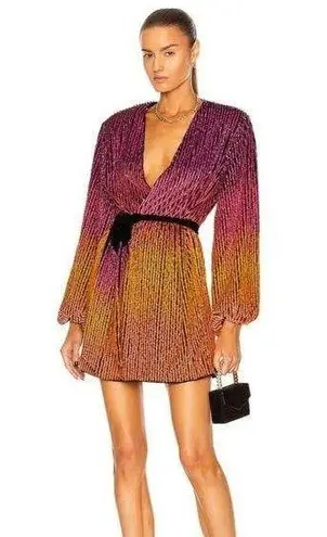 Retrofête Retrofete Gabrielle Robe Sequin Dress in Ombre Pink Orange Size XS NWT