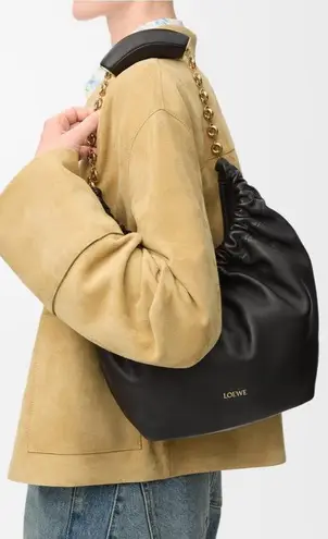 Loewe Small Squeeze bag in mellow nappa black lambskin