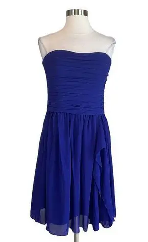 Ralph Lauren  Women's Cocktail Dress Size 6 Purple Chiffon Strapless Mini A-Line