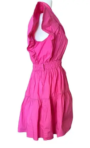 Derek Lam  10 Crosby Finne Ruffled Wrap Tiered Mini Dress in Pink 38 Womens