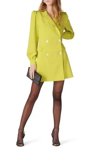 Black Halo Mellow Yellow Olympia Blazer Mini Formal Dress sz 8