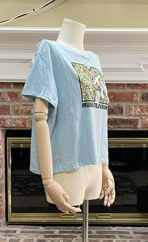 MTV Brand Light blue & yellow floral MTV crop top / XXL / Excellent condition