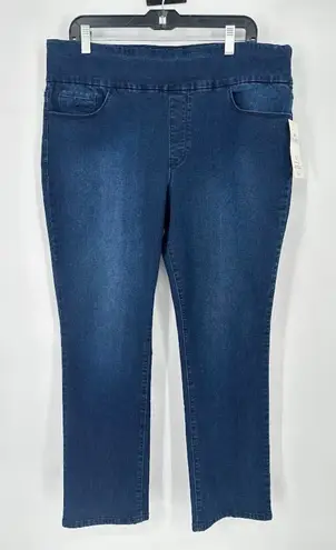 Gloria Vanderbilt Women’s Amanda Pull On Slimming Dark Wash Blue Jeans 18 Short