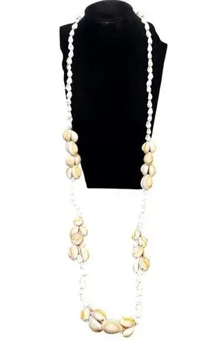 Hilo Hatties Necklace Cowrie Shell Bead Clusters Strand 19" Vtg Hawaiian Boho
