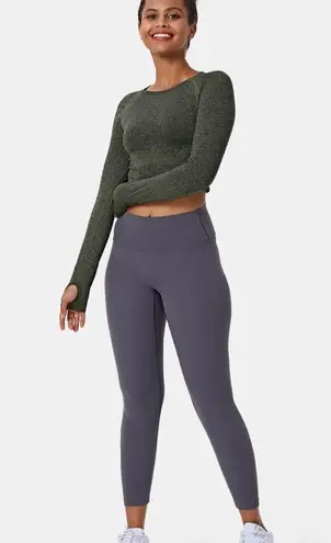 Halara  NEW Seamless Flow Cropped Sports Yoga Top ~ Midnight Green ~ NWT Size M