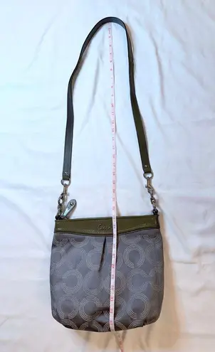 Coach Vintage 90s Y2K  Ashley Dotted Op Art Hippie Crossbody Bag - Grey/Pink