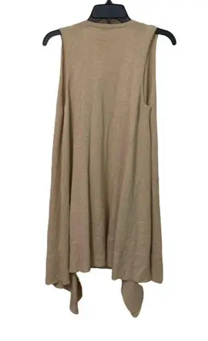 Magaschoni Beige Knit Open Cardigan Sweater Vest Womens Size Small? Lagenlook