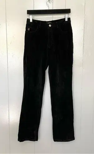 Guess Vintage  Black Velvet 90s Y2K Classic Retro Jacket Pants Matching Set S