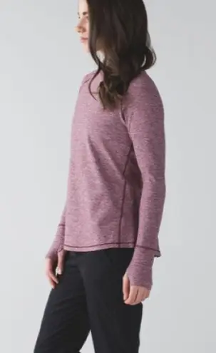 Lululemon  Warm Your Core Long Sleeve Tee Heathered Bordeaux Drama W-324 Size 4