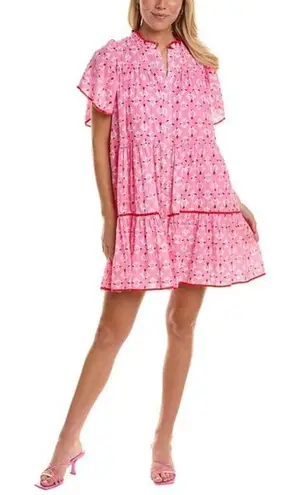 Ro's Garden Tuckernuck Freja Magenta Elliot Dress Ruffle Tiered Swing Babydoll M Pink Size M