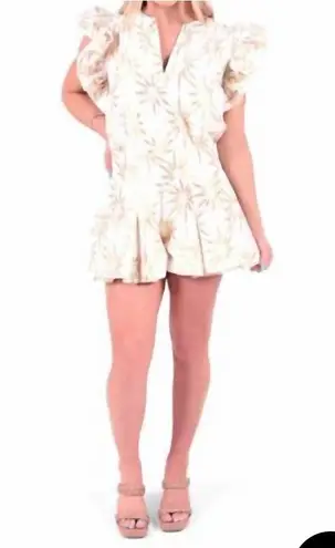 Emily McCarthy Gold Burst Party Shorts Women's Size Medium White Metallic Dressy