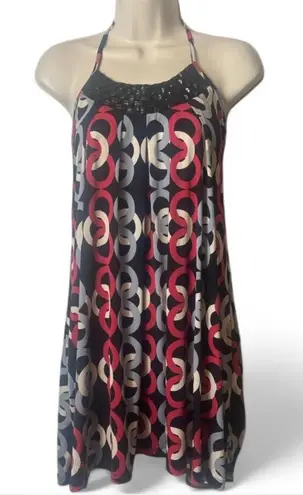 Body Central Y2K Geometric Halter Dress