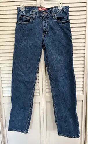Arizona Jeans Arizona Straight Leg Slim Med Wash Denim Jeans Mid Rise Size 29x32 Logo Zip