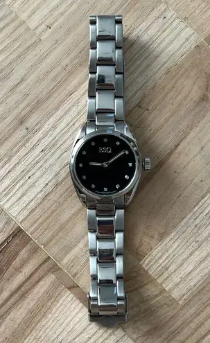 ESQ by Movado Diamonds Ladies Watch Stainless Bracelet Luminous Hands Black Dial