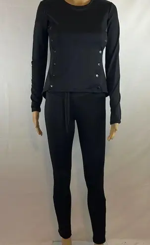 Reflex Two Piece Long sleeve Workout outfit.. Size xsmall Black Top and Bottom