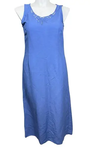 Emma James Blue Linen Blend Dress Size 14P