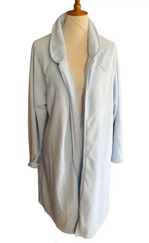 Soft Baby Blue Long Zippered Robe Size XL Blue
