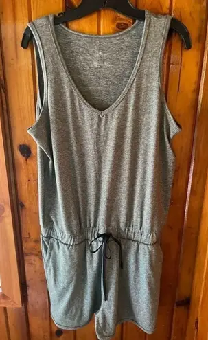Casual Gray Sleeveless Romper Drawstring Waist Jumpsuit Size L