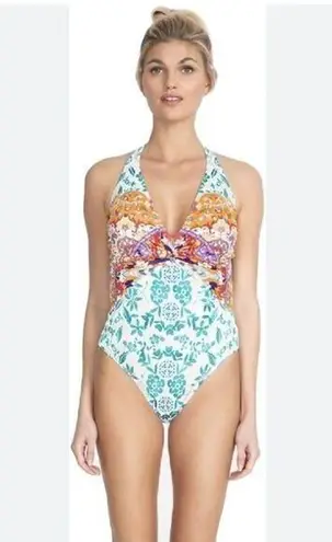 Johnny Was Ellyo Twist One Piece Floral Swimsuit Boho Vacation Beach Womens XL