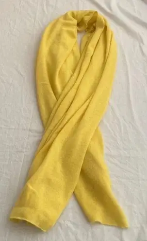 White + Warren 100% Cashmere Travel Wrap Scarf Blanket Yellow Mimosa