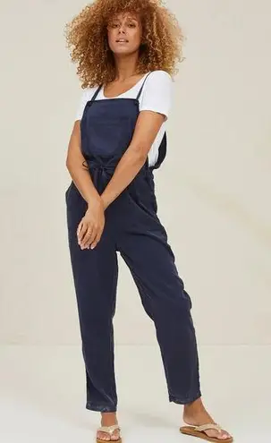 Fat Face Black Ellis Tencel Dungaree Jumpsuit Overalls Size 10