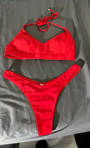 Red Thong Bikini Set Size L
