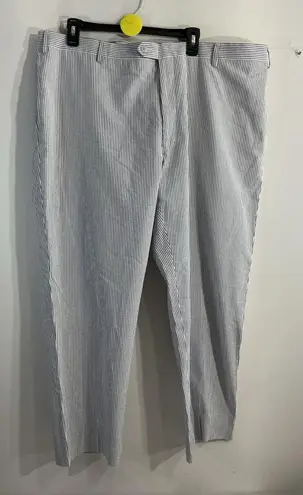 Womans Executive Cropped Pants 50 Reg Waist 45 Blue White Pin Stripe Size undefined