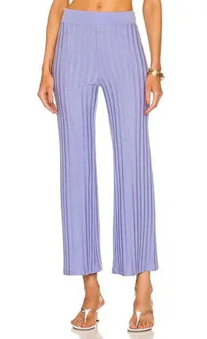 Jonathan Simkhai Celia Ribbed Knit Wide Leg Pants in Lavender SMALL NWT