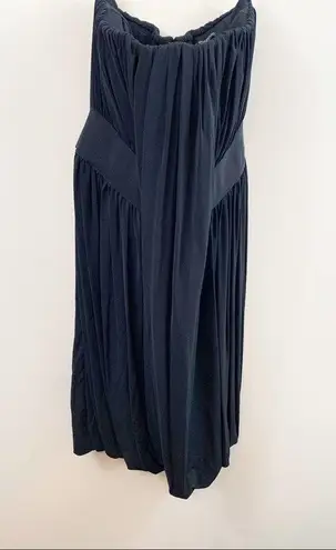 All Saints Taka Flexile Strapless Draped Black Mini Dress