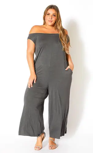 Bellatrix Plus Size Off Shoulder Wide Leg Jumpsuit‎ 1XL Yellow