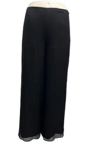 Vintage Victoria Royal by Mary Bays Sheer 100% Silk Black Palazzo Pants Women 6